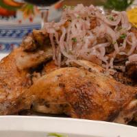 Pollo Asado For 2. · Roasted Free Range Chicken. One chicken split in half. Includes Mixed Greens Salad and choic...