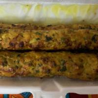 Sheekh Kabab · 4 pieces. Ground meat (chicken) seasoned with onions and herbs broiled in tandoor.