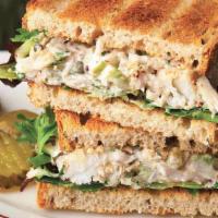 Tuna Salad Sandwich · Served with lettuce and tomatoes.