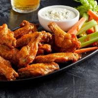 6 Wings · Served with celery and carrot sticks choice of your dipping ranch or blue cheese.