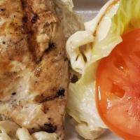 Chicken Breast Sandwich · char-broiled chicken breast on a hard roll served with your choice of side