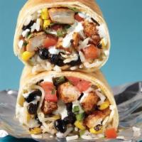 The Spicy Chicken Ranch · Spicy Grilled chicken, jalapeño ranch, black beans, white rice, roasted corn, pico de gallo ...