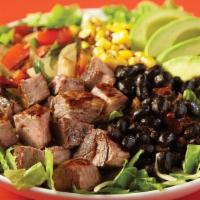The O.G. Salad - Choice Of Grilled Chicken, Steak Or Vegetarian (V) · That old school flava. Grilled chicken or carne asada steak, fresh avocado, mixed greens, ja...