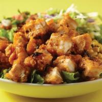 Nashville Hot Chicken Salad · Too-hot-to-handle Nashville Chicken, mixed greens, jalapeño ranch coleslaw, pico de gallo, r...