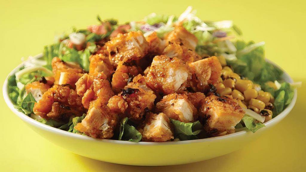 Nashville Hot Chicken Salad · Too-hot-to-handle Nashville Chicken, mixed greens, jalapeño ranch coleslaw, pico de gallo, roasted corn & jack cheese. Only Smashville’s finest for you, fam.. Recommended Jalapeno Ranch Dressing