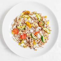 Grain Salad Delivery · radish, sugar snap peas, kale, feta, pumpkin seeds, lemon vinaigrette