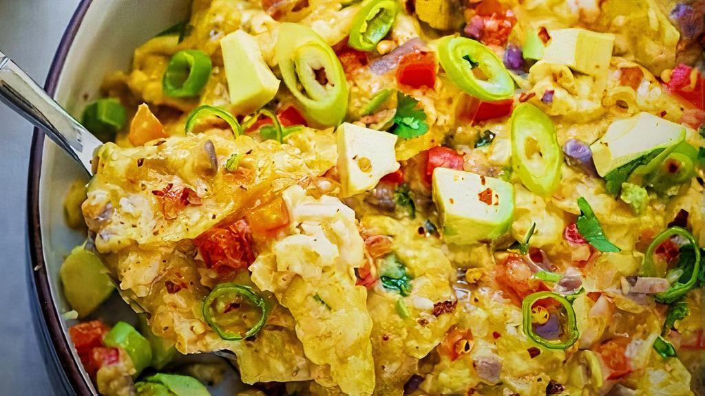 Mexican Eggs  · Scrambled eggs with jalapeño pepper, tomatoes and onions with home fires, baked good of the day and fresh fruit.