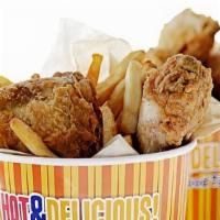 Munch Box (3 Pieces) · 3 Pieces of Country Fried Chicken. on bone with French Fries. ONLY DARK MEAT, LEGS AND THIGHS!