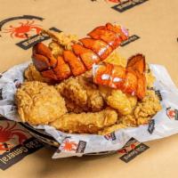 Fried Deluxe · 1 pieces lobster tail, 2 pieces catfish, 2 pieces chicken tender, 5 pieces shrimp, 5 pieces ...