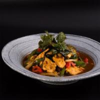 Queen Of Siam Basil · Gluten free and vegan options available. Spicy. Sauteed with fresh basil, chili, onions, sca...