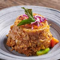Basil Fried Rice · Gluten free and vegan options available. Spicy. Jasmine rice stir-fried in a spicy chili sau...