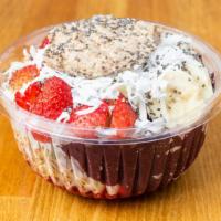 Ipanema Bowl · Acai, blueberry, strawberry, banana, coconut flakes, almond butter, chia seeds, and housemad...