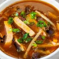 Hot & Sour Soup · With dry noodles. Hot and spicy.
