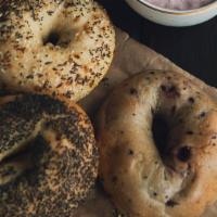 Express Mini Bagel Breakfast · Two dozen assorted mini bagels, two lbs of cream cheese, one lb of homemade flavored cream c...