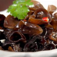 Chinese Black Fungus In Guan Fu Sauce · Boiled Chinese fungus in Guan Fu spicy sauce.