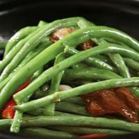 Hometown Dish · Green bean, eggplant and pork belly fried together. None spicy. Hometown flavor