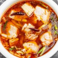 Boiled Fish Fillet Or Beef In Spicy Red Broth · Spicy.
