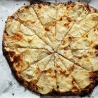 Small White Potato Pie · Potato, onion, mozzarella, imported parmesan and rosemary.