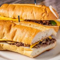 Philly Cheese Steak · With onions, mushrooms and peppers.