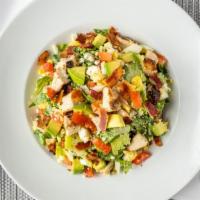 Cobb Chicken Salad · Grilled Chicken, Tomato, Bacon, Blue Cheese, Hard Boiled Eggs, Avocado and Creamy Avocado Dr...