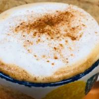 French Vanilla Cappuccino · Espresso with steamed milk, french vanilla.