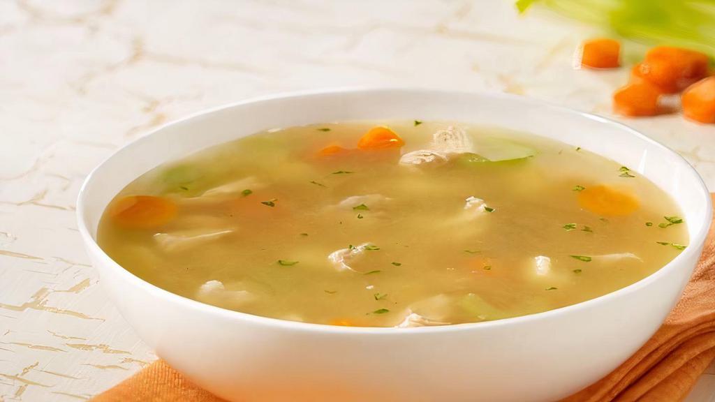 Chicken Soup With Vegetables · Savory soup with a poultry base with vegetables.
