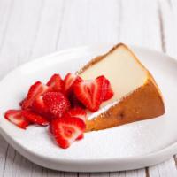 Strawberry Cheesecake · Creamy, rich NY-style cheesecake with a sweet strawberry topping.