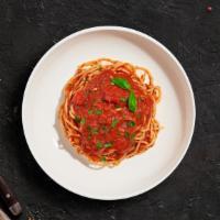 My Favorite Marinara Pasta (Spaghetti) · Fresh tomatoes, olive oil, and basil ground for marinara sauce cooked with spaghetti. Served...
