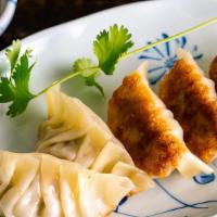 Gyoza · Choice of pork(fried) or vegetable(steam) pan-fried dumplings.