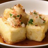 Age-Tofu  · Deep fried bean curd with special sauce.