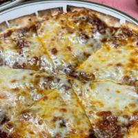 Thin Crust Pizza · Thin crust pizza with mozzarella cheese.