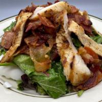 Tribeca Cobb Salad · Cobb salad with grilled chicken, bacon, tomato, blue cheese & hard boiled egg with mustard v...