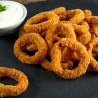 Onion Rings · Battered onions deep-fried to crispy, crunchy perfection.