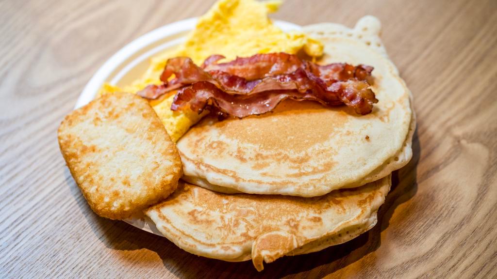 Pancake, Eggs, Bacon, & Hashbrown · 