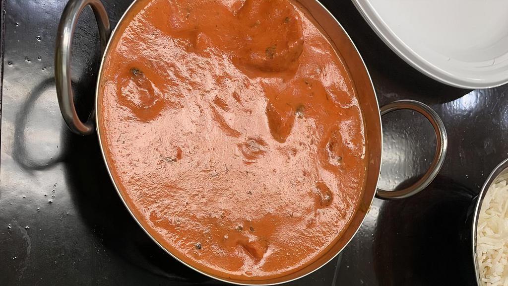 Chicken Tikka Masala · Chicken with tomato-cream sauce. Consider adding drinks.