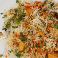 Chicken Biryani · Hyderabad style spices and mixture of marinated to.