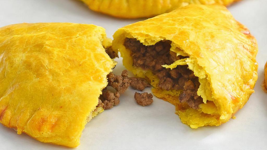 Beef Patty With Cheese · Jamaican Beef Patties Filled With Spicy Beef, Cheese In A Buttery Flaky Crust. Comes With A Side Of Marinara.