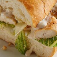 Chicken Caesar Sandwich · Chicken, Lettuce, Parmesan & Caesar Dressing.