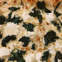 Spinach & Cheese Pie · Spinach topped with Ricotta and Mozzarella cheese.