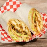 Arizona Wrap · Chicken cutlet, Pepper Jack cheese, hot peppers, lettuce, tomato, and herb mayo on a gourmet...