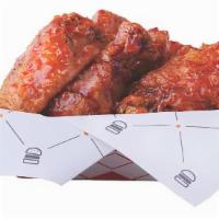 6 Jumbo Chicken Wings · Toss with your choice of Sauce, comes with carrots, celery and ranch dipping sauce