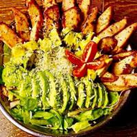 Grilled Chicken Salad · Choose your dressing: Italian, ranch, olive oil or balsamic vinegar. Romaine, red pepper, gr...