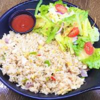 Chicken Fried Rice And Salad · 