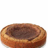 Chocolate Chip Cookie Cake · A cookie cake like no other! Deep dish with a layer of chocolate ganache on top, with mini c...
