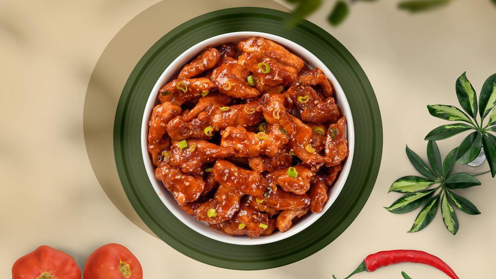 Chili Glaze Tenders · Chicken tenders breaded, fried until golden brown before being tossed in sweet chili sauce.