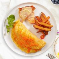 Triple Cheese Omelette Platter · Eggs cooked with Boar's Head® Mild Swiss, American and Wisconsin Cheddar Cheese as an omelet...