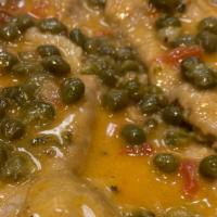 Piccata · White wine lemon sauce with capers.