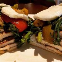 The Chi Chi · grilled chicken, broccoli rabe, hot cherry peppers, fresh mozzarella