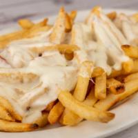Disco Fries · Topped with homemade gravy and Mozzarella or American cheese.
