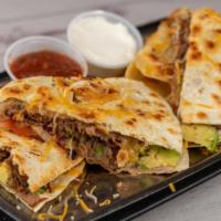 Cheese Quesadilla · Served with salsa and sour cream.
